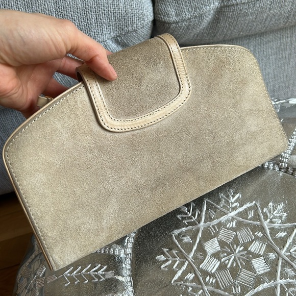 Giuseppe’s Zotti vintage beige green jeweled suede clutch - Picture 7 of 11